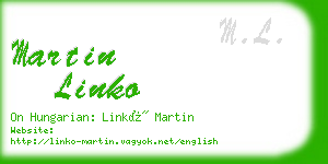 martin linko business card